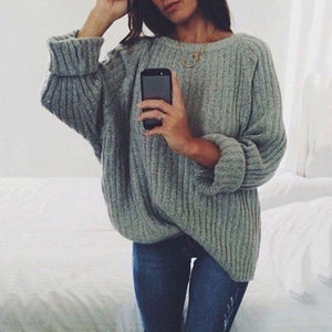 LASPERAL Women Solid O Neck Knitted Sweater 2020 Autumn Winter Fashion